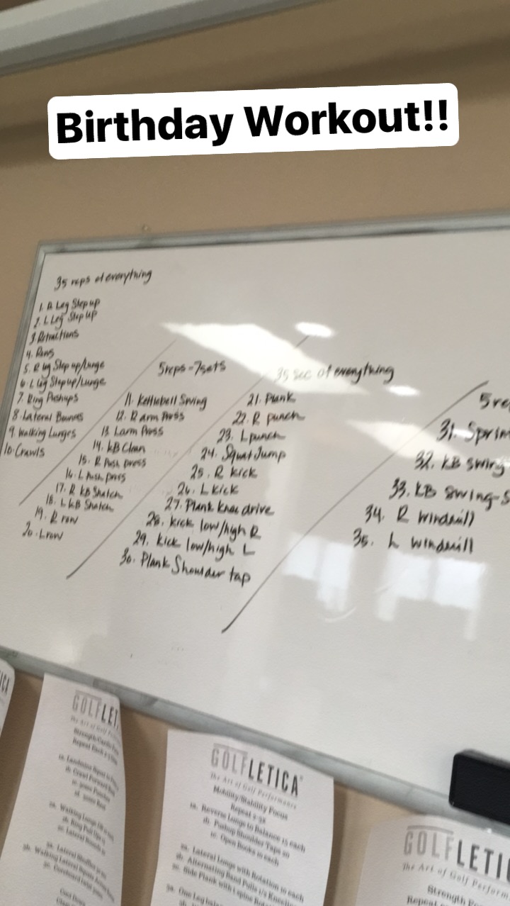 Birthday workout